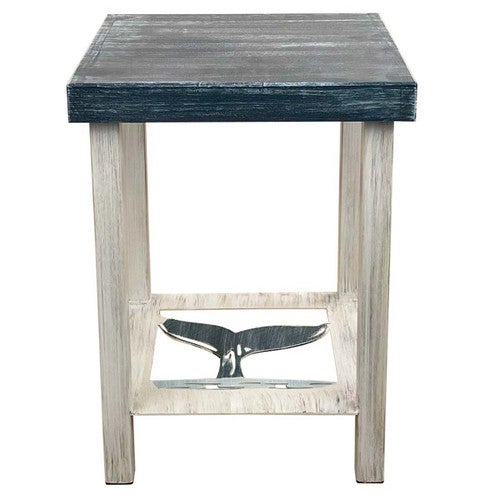 Whale Tail Square End Table - Navy