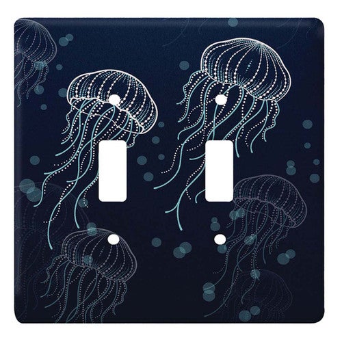 Moon Jellyfish Double Switch Plate