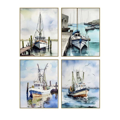Ship Harbour II Print Wall Art - Set of 4 - OUT OF STOCK UNTIL 07/03/2025