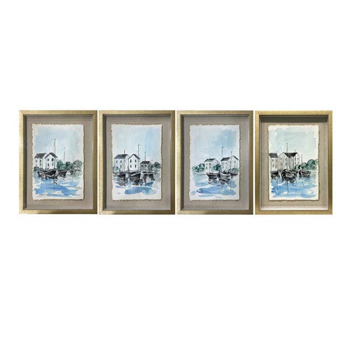 Ship Town Wall Art - Set of 4