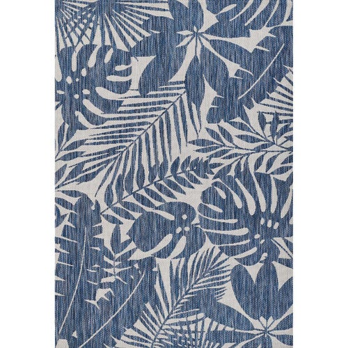 Prince Palm Blue Indoor/Outdoor Rug - 2 x 6