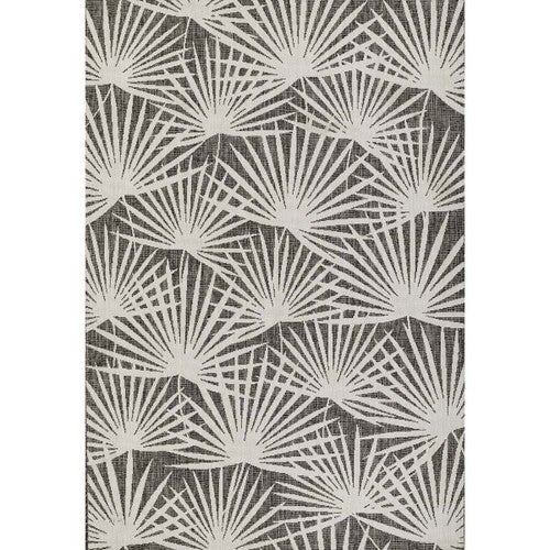 Queen Palm Gray Indoor/Outdoor Rug - 3 x 8