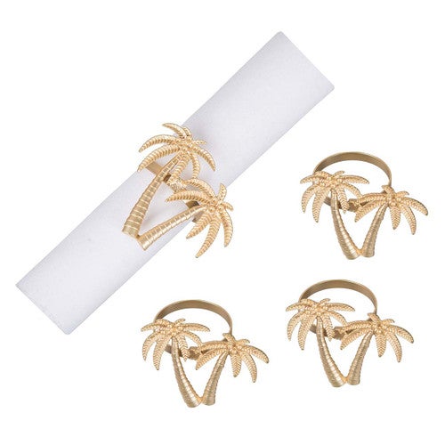 Palm Oasis Napkin Rings - Set of 4