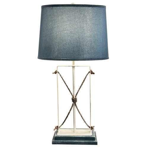 Mariner's Table Lamp with Navy Wood Base