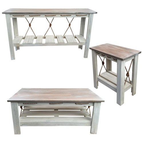 Marina Gray Table Set with Rectangular End Tables (4pcs)