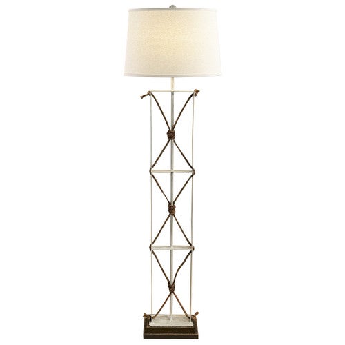 Mariner's Floor Lamp with Brown Wood Base