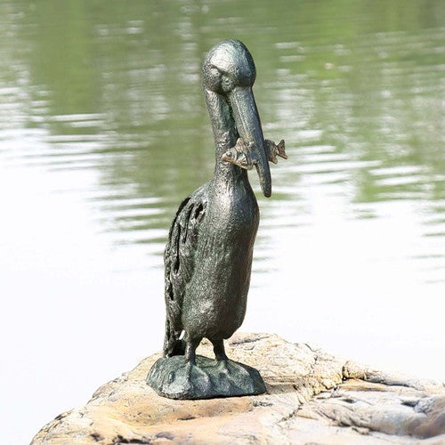 Feasting Pelican Garden Sculpture