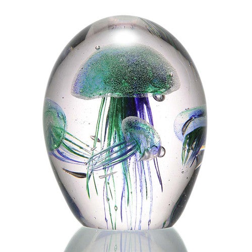 Jellyfish Quartet Art Glass - Blue & Green