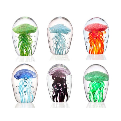 Mini Rainbow Jellyfish Art Glass - Set of 6