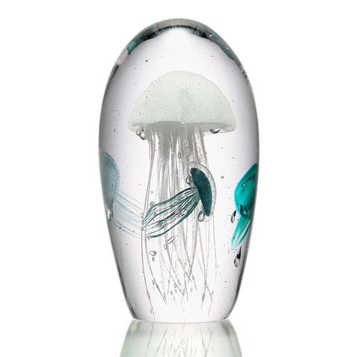 Jellyfish Quartet Art Glass - White & Blue