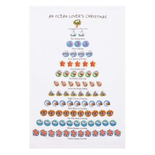 12 Days of Oceanic Christmas Kitchen Towels - Set of 4 - OUT OF STOCK UNTIL 07/15/2025