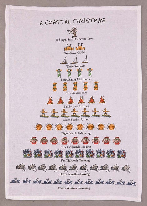 12 Days of Beachy Christmas Kitchen Towels - Set of 4 - OUT OF STOCK UNTIL 07/09/2025