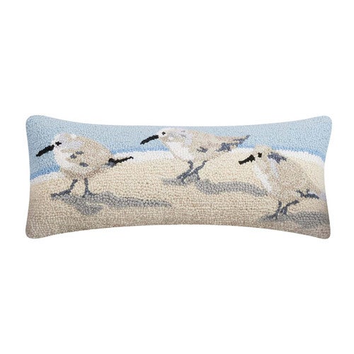 Sandpipers Coastal Hooked Pillow - OUT OF STOCK UNTIL 04/17/2025