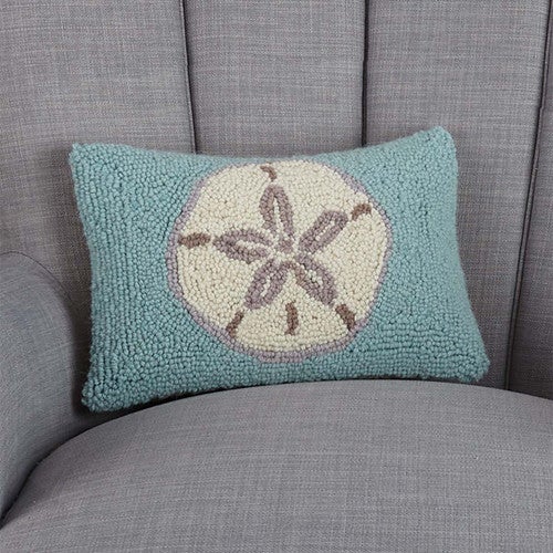 Sand Dollar Beach Hooked Pillow