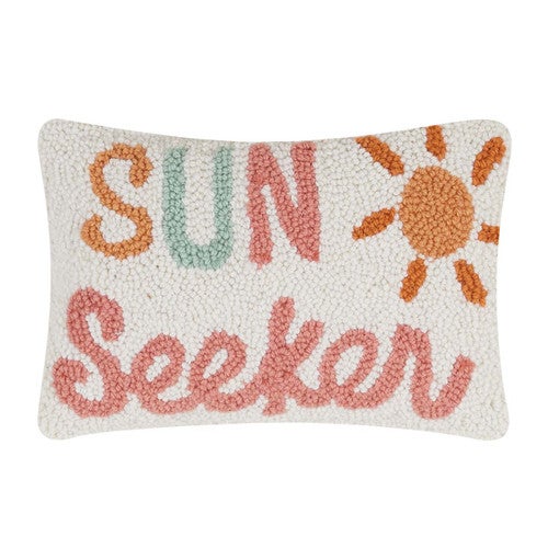 Sun Waves Hooked Pillow