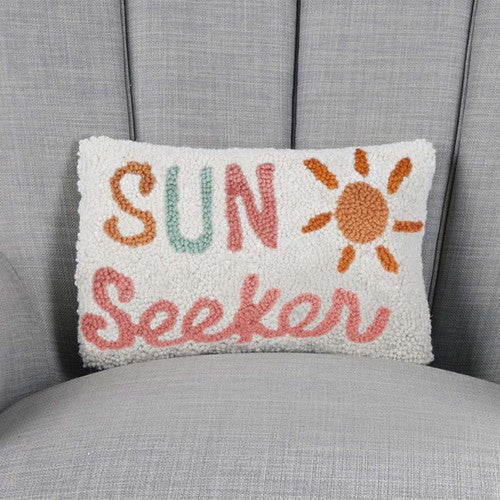 Sun Waves Hooked Pillow