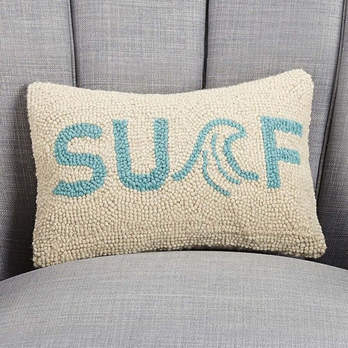 Surf Beach Hooked Pillow