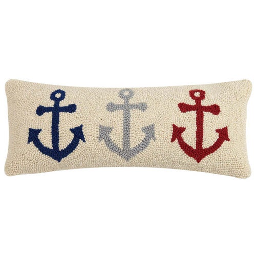 Seaside Anchor Hooked Pillow - OUT OF STOCK UNTIL 05/29/2025