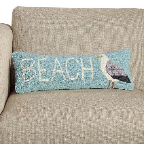 Coastal Life Beach Hooked Pillow