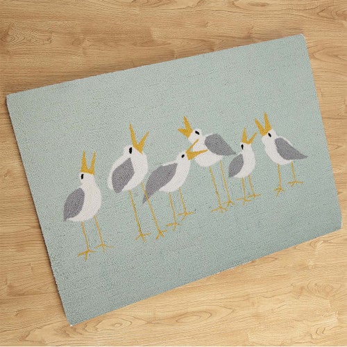 Beach Life Seagulls Hooked Accent Rug - OUT OF STOCK UNTIL 06/26/2025