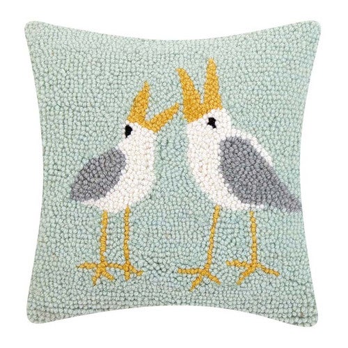 Beach Life Seagulls Hooked Pillow - OUT OF STOCK UNTIL 05/15/2025