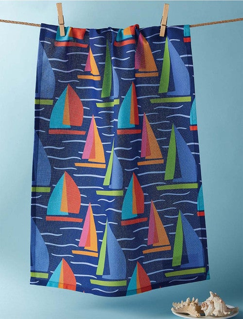 Sailboat Sets Kitchen Towels - Set of 4
