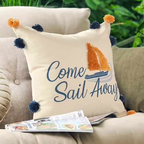 Citrus Sailboat Indoor/Outdoor Pillow