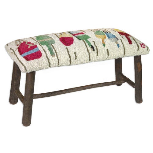 Bobbing Buoys Hooked Wool Bench