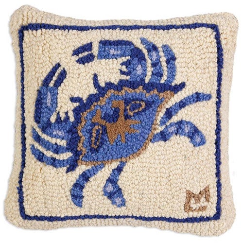 Ocean Crustacean Hooked Wool Pillow