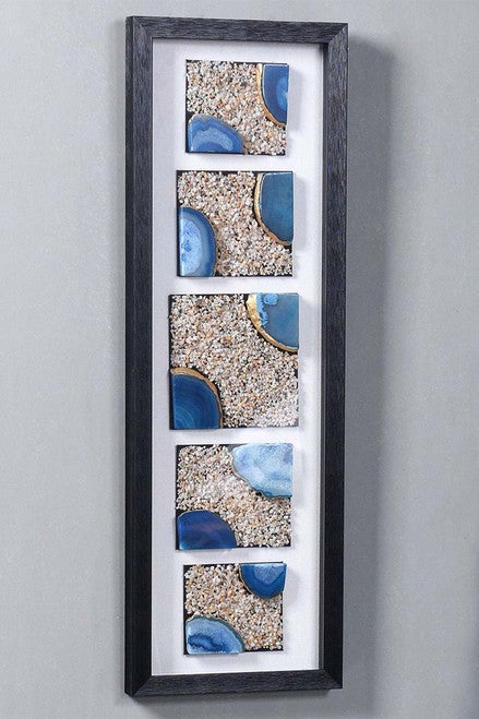 Sea Stones Shadow Box Wall Art - Light Blue