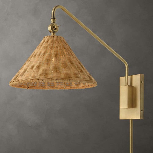 Cone Rattan Sconce