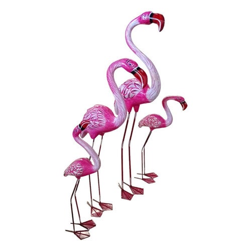 Flamingo Paradise Metal Statues - Sets of 2