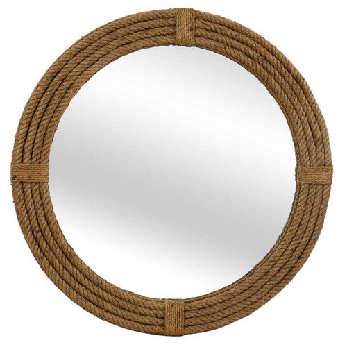 Sleek Brown Rope Mirror