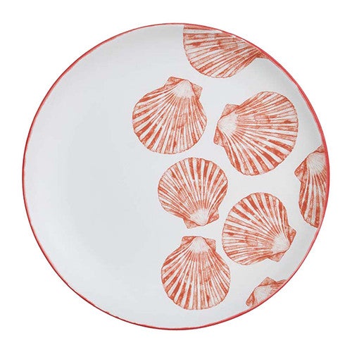 Red Scallop Platter - Set of 2