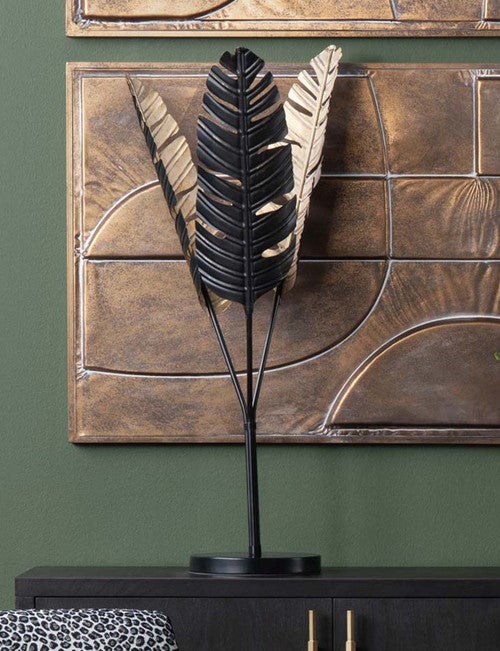 Golden Palm Fronds Table Torchiere Lamp