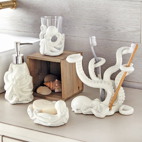White Octopus Bath Accessories