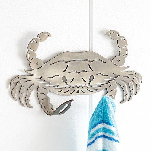 Silver Crab Double Towel Hook