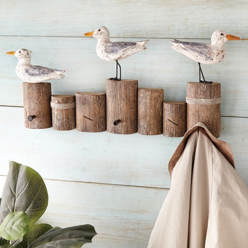 Seabirds Wood Coat Rack