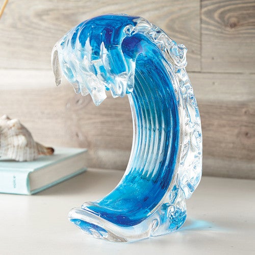 Ocean Wave Art Glass Figurine