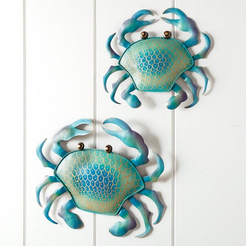 Sea Life Crab Wall Art - Set of 2