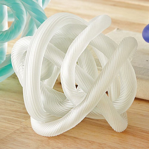 Ocean Knot Art Glass Figurine - White