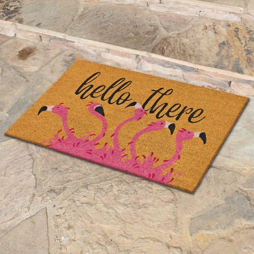 Flamingo Welcome Coir Doormat