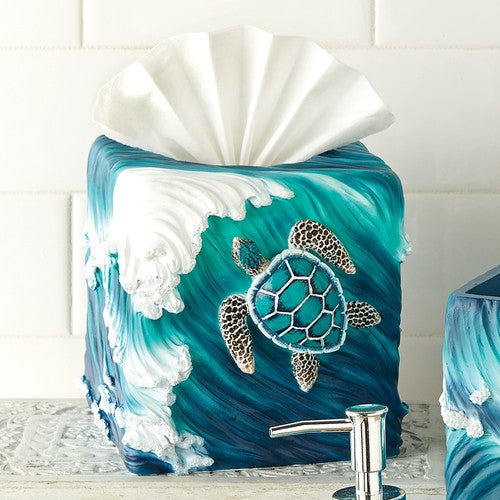 Blue Sea Turtle Tissue Box