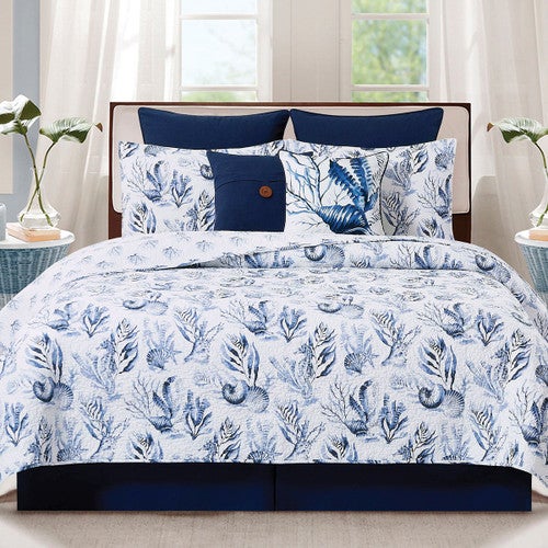 Serenity Blue Seas Quilt Bed Set - King