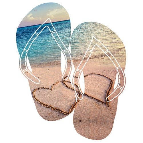 Seaside Love Flip Flop Metal Wall Art