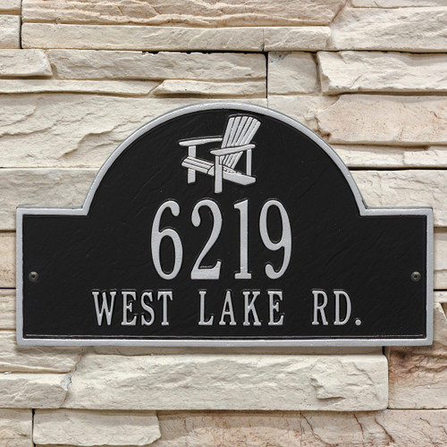 Black & Silver Personalized Adirondack Arch Plaque