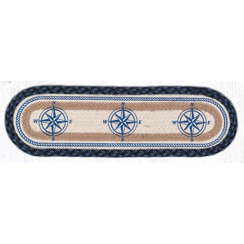 Nautical Compass Braided Stair Treads - Set of 2