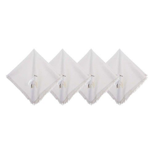 Elegant Egret Napkins - Set of 4