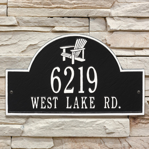 Black & White Personalized Adirondack Arch Plaque