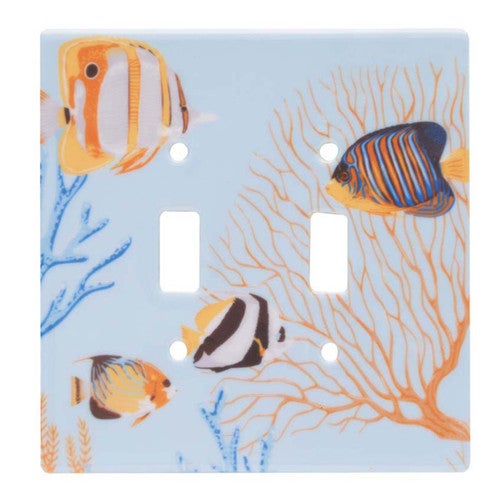 Coral Wave Double Switch Plate